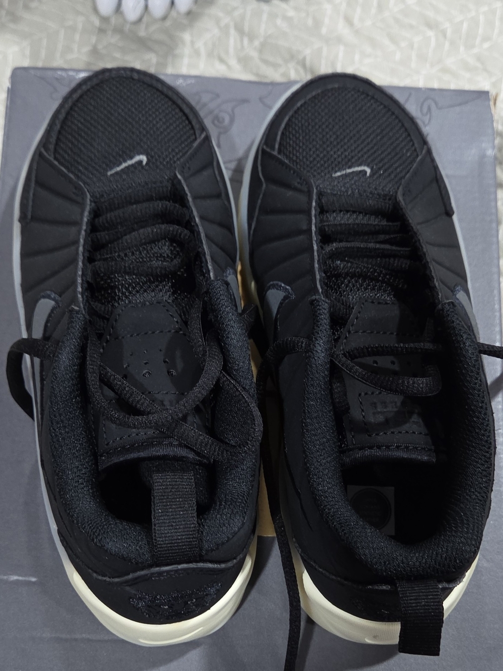 Black Nike Low-Top Sneakers with Cream Sole